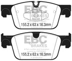 Pastillas de freno DPX2305 ULTIMAX2 EBC Brakes para Volvo S90 T4 S90 T5 S90 T6 S90 T8 S90 D3 S90 D4 S90 D5 V90 T4 V90 T5 V90 T6 V90 T8 V90 D3 V90 D4 V90 D5 XC60 2nd Gen T4 XC60 2nd Gen T5 XC60 2nd Gen B4 XC60 2nd Gen D4 V90 B4 V90 B5 V90 B6 LEVC TX