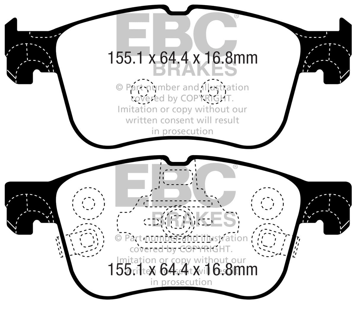 DPX2372 Pastillas de freno ULTIMAX2 EBC Brakes para Ford Focus Mk4 Focus Active Kuga Mk3 Focus Active Estate Focus Mk4 Estate Puma Mk2 ST