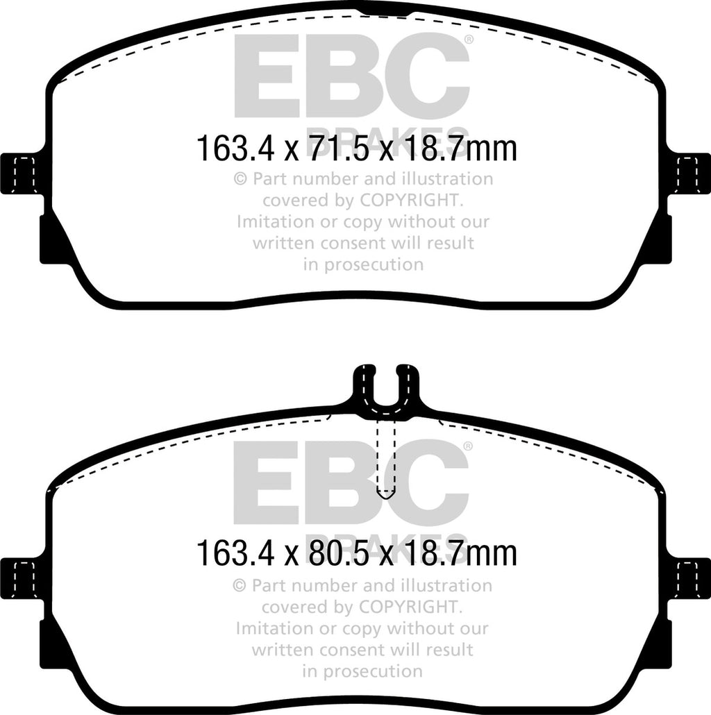 DPX2390 Pastillas de freno ULTIMAX2 EBC Brakes para Mercedes-Benz CLA Shooting Brake X118 CLA180 CLA Shooting Brake X118 CLA200 CLA Shooting Brake X118 CLA220 CLA Shooting Brake X118 CLA180D CLA Shooting Brake X118 CLA200D CLA Shooting Brake X118