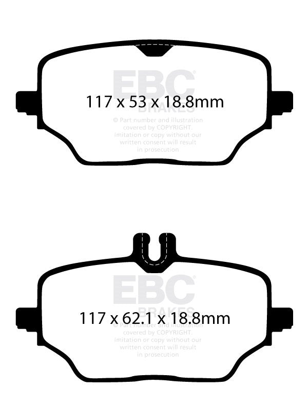 DPX2426 Pastillas de freno ULTIMAX2 EBC Brakes para Mercedes-Benz GLEClass W167 GLE300d 4Matic GLEClass W167 GLE350d 4Matic GLEClass Coupe C167 GLE350d GLEClass Coupe C167 GLE400d