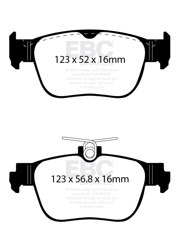 DPX2440 Pastillas de freno ULTIMAX2 EBC Brakes para Audi A3 8Y A3 quattro 8Y CUPRA Formentor Ford Tourneo Connect Seat Leon KL Skoda Octavia NXMk4 Volkswagen Caddy Caddy California Caddy California 4Motion Golf Mk8 eHybrid Golf Mk8 Volkswagen
