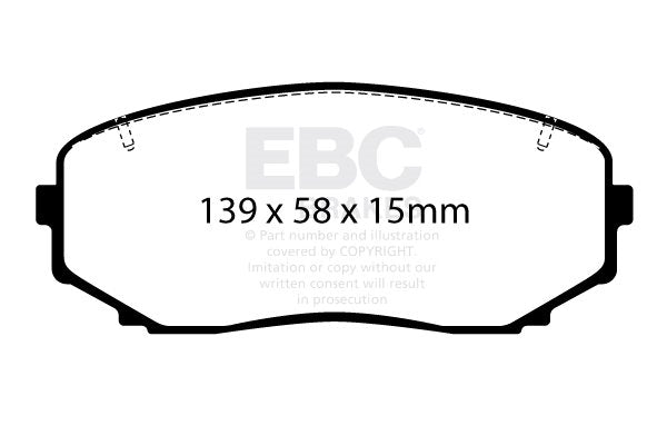 DPX2463 Pastillas de freno ULTIMAX2 EBC Brakes para Mazda Mitsubishi Eclipse Cross Outlander Pajero Sport Shogun Sport CX5 2nd Gen Mitsubishi COMMERCIAL L 200 15