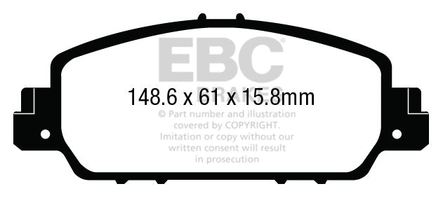 DPX3014 Pastillas de freno ULTIMAX2 EBC Brakes para Honda HRV RU HRV RV