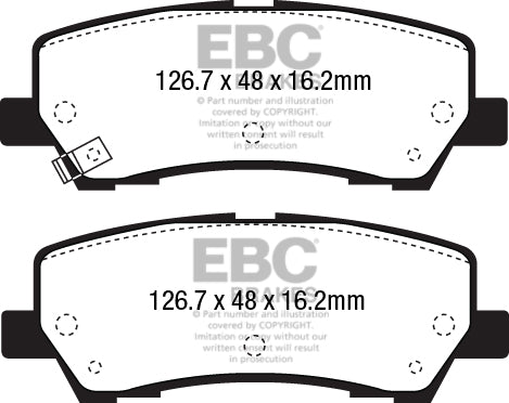 DP43043R Pastillas de freno YELLOWSTUFF EBC Brakes para Ford Mustang 6th Generation Ford Mustang 6th Gen Mustang 6th Generation Mach 1 Mustang 6th Gen Mach 1