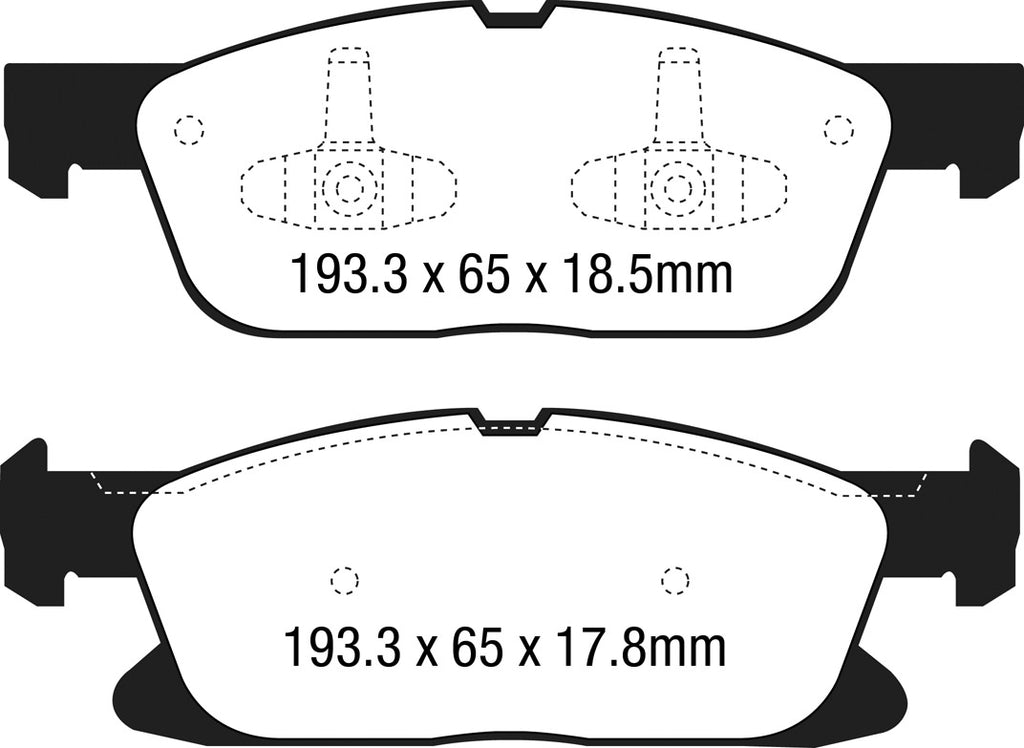 DP43046R Pastillas de freno YELLOWSTUFF EBC Brakes para Ford Edge Galaxy Mk3 Ford Edge Fusion LINCOLN MKX Nautilus SMax Mk2