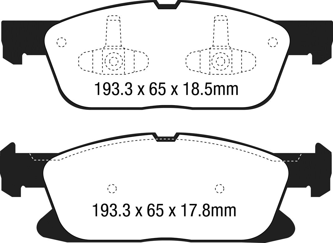 DP43046R Pastillas de freno YELLOWSTUFF EBC Brakes para Ford Edge Galaxy Mk3 Ford Edge Fusion LINCOLN MKX Nautilus SMax Mk2