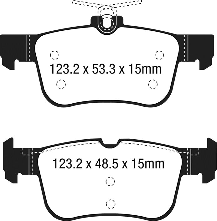 DPX3047 Pastillas de freno ULTIMAX2 EBC Brakes para Ford Edge Galaxy Mk3 Kuga Mk2 Kuga Mk3 SMax Mk2
