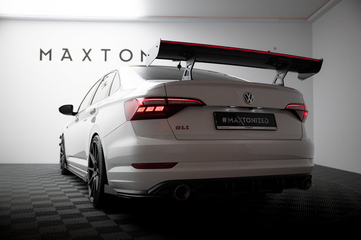 Alerón de carbono con soportes internos + LED para Volkswagen Jetta GLI Mk7