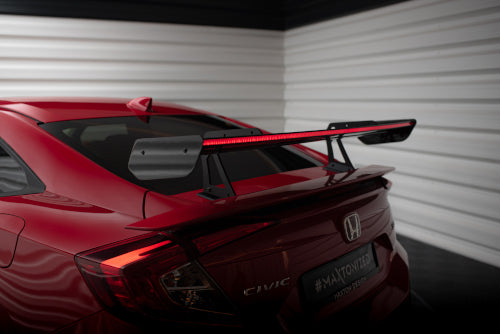 Alerón de carbono con soportes cuello de cisne + LED para Honda Civic SI Mk10