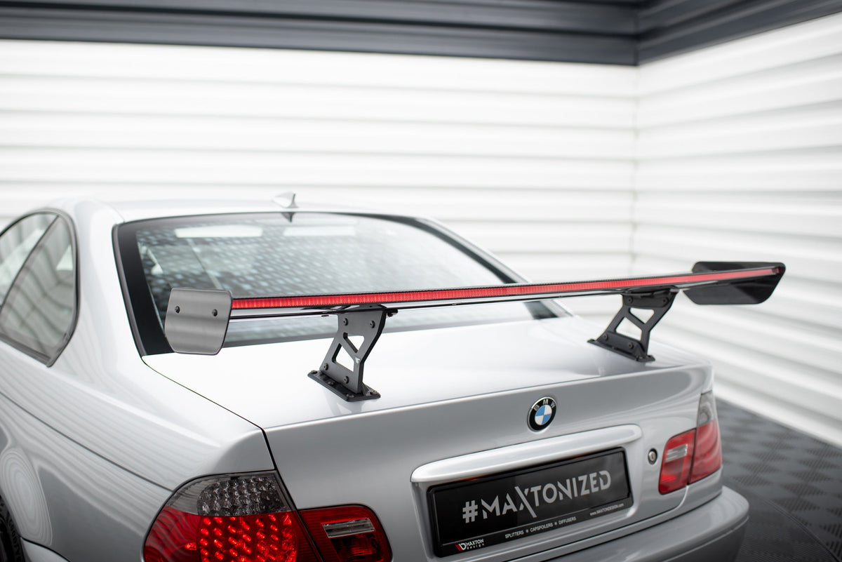 Alerón de carbono con soportes internos + LED para BMW 3 Coupe E46