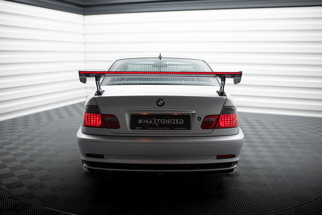 Alerón de carbono con soportes externos + LED para BMW 3 Coupe E46