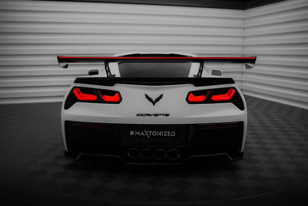 Alerón de carbono con soportes internos + LED para Chevrolet Corvette Stingray / Grand Sport C7