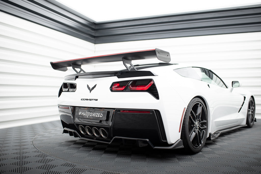 Alerón de carbono con soportes internos + LED para Chevrolet Corvette Stingray / Grand Sport C7