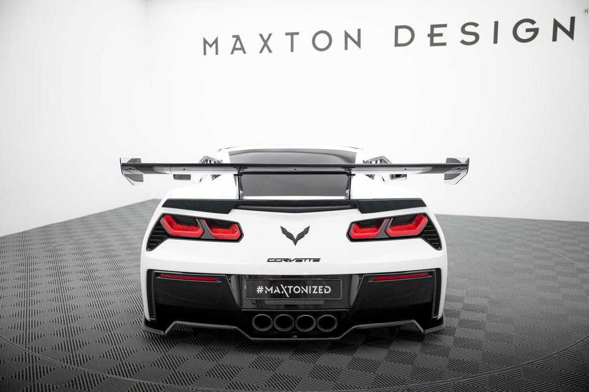 Alerón de carbono con soportes cuello de cisne para Chevrolet Corvette Stingray / Grand Sport C7