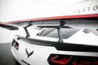 Alerón de carbono con soportes cuello de cisne + LED para Chevrolet Corvette Stingray / Grand Sport C7