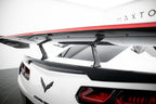Alerón de carbono con soportes cuello de cisne + LED para Chevrolet Corvette Stingray / Grand Sport C7