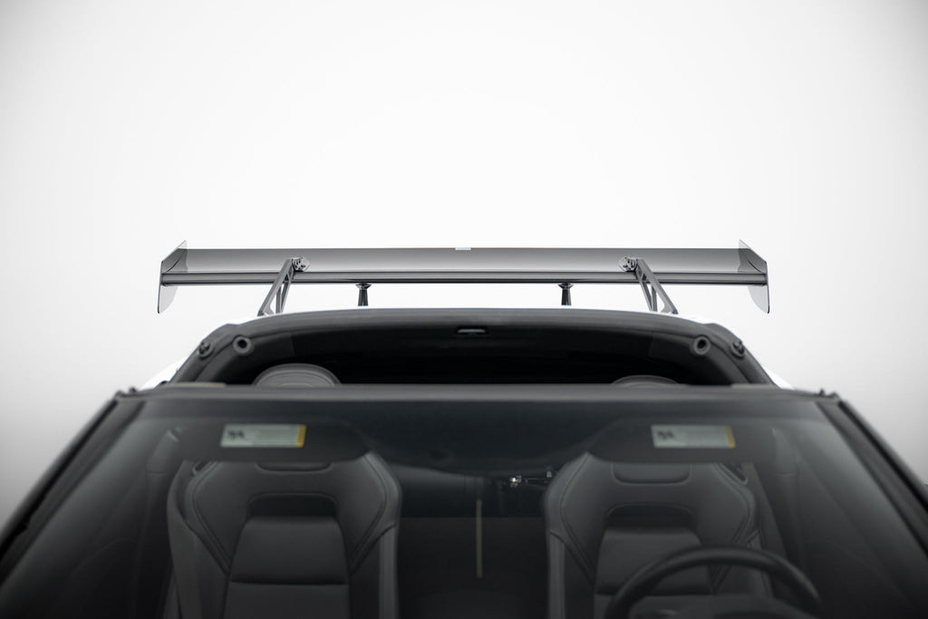 Alerón de carbono con soportes cuello de cisne + LED para Chevrolet Corvette Stingray / Grand Sport C7