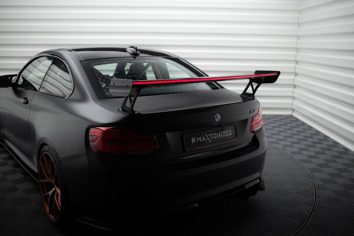 Alerón de carbono con soportes externos + LED para BMW M2 F87 / 2 / 2 M-Pack F22