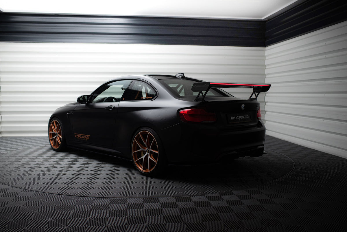 Alerón de carbono con soportes externos + LED para BMW M2 F87 / 2 / 2 M-Pack F22