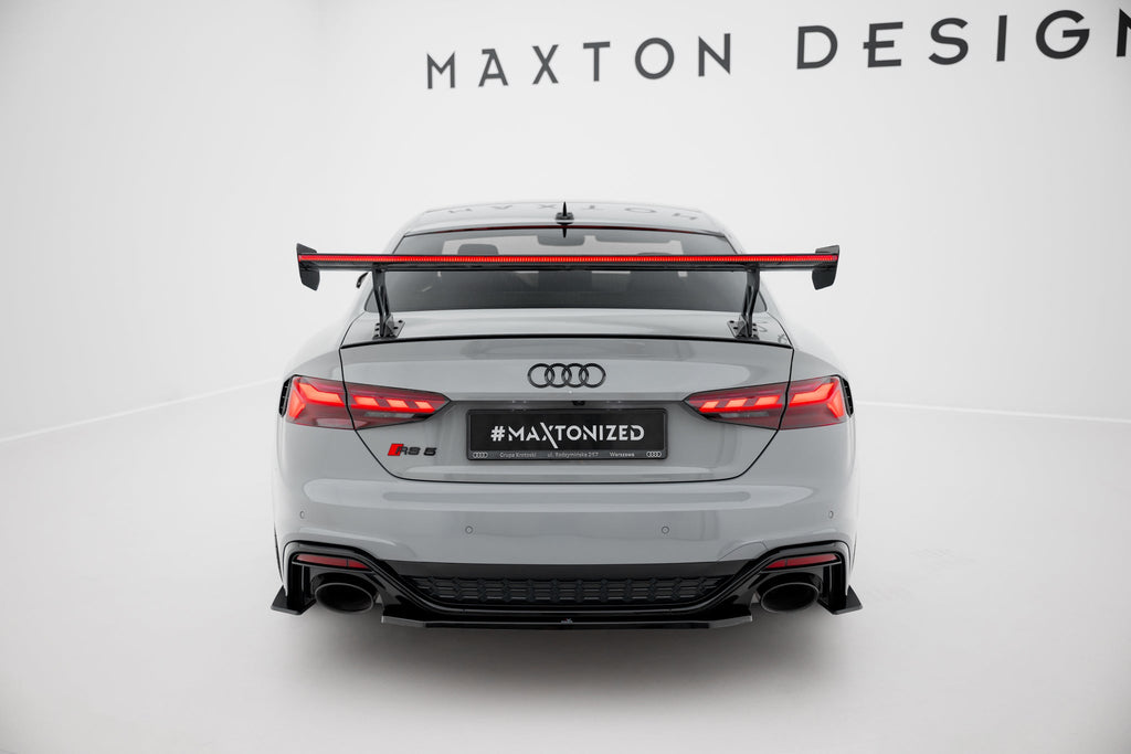 Alerón de carbono con soportes externos V.1 + LED para Audi A5 / A5 S-Line / S5 / RS5 Coupe F5 / F5 Facelift