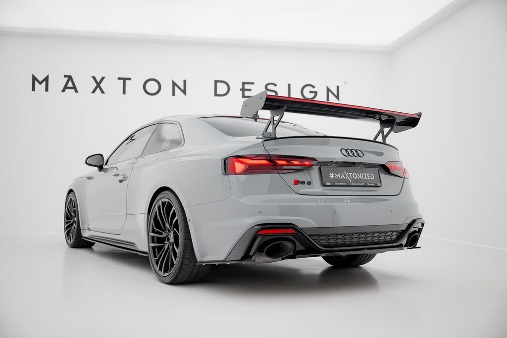 Alerón de carbono con soportes externos V.1 + LED para Audi A5 / A5 S-Line / S5 / RS5 Coupe F5 / F5 Facelift