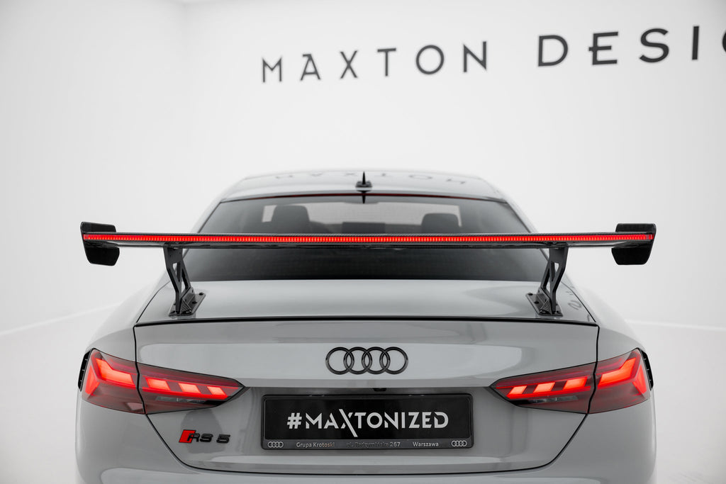 Alerón de carbono con soportes externos V.1 + LED para Audi A5 / A5 S-Line / S5 / RS5 Coupe F5 / F5 Facelift