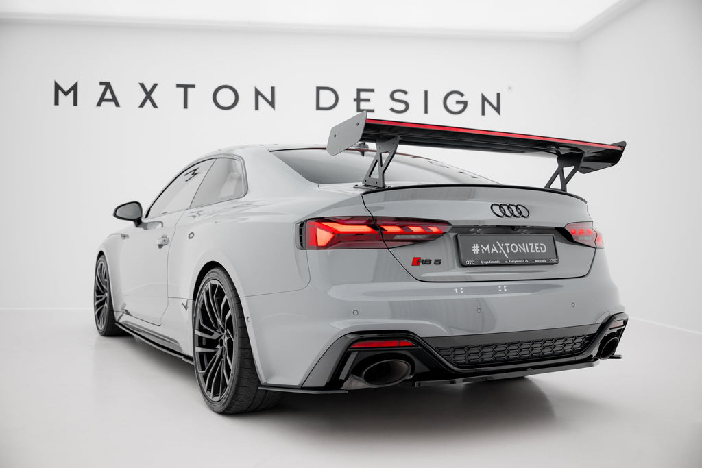 Alerón de carbono con soportes externos V.1 + LED para Audi A5 / A5 S-Line / S5 / RS5 Coupe F5 / F5 Facelift