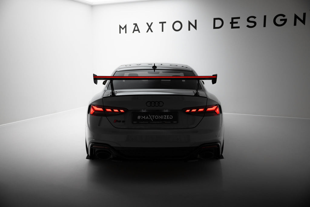 Alerón de carbono con soportes externos V.1 + LED para Audi A5 / A5 S-Line / S5 / RS5 Coupe F5 / F5 Facelift