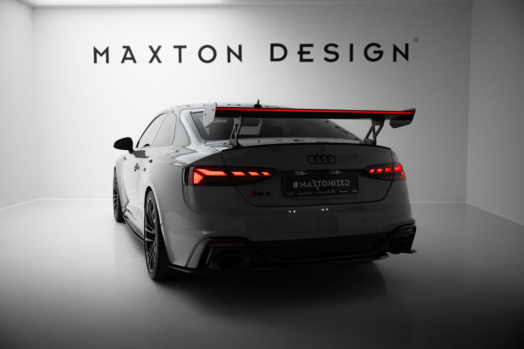 Alerón de carbono con soportes externos V.1 + LED para Audi A5 / A5 S-Line / S5 / RS5 Coupe F5 / F5 Facelift