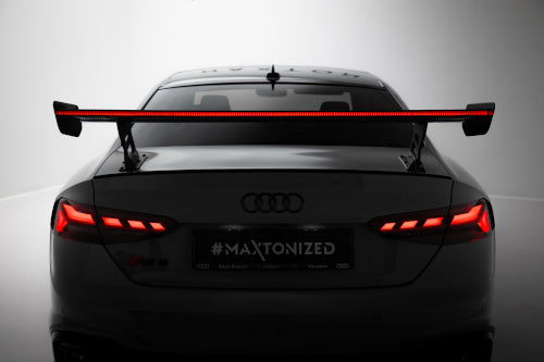 Alerón de carbono con soportes externos V.2 + LED para Audi A5 / A5 S-Line / S5 / RS5 Coupe F5 / F5 Facelift