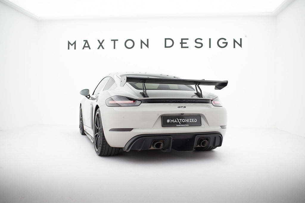Alerón de carbono con soportes cuello de cisne V.1 para Porsche 718 Cayman 982c