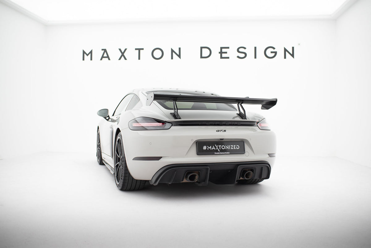 Alerón de carbono con soportes cuello de cisne V.2 para Porsche 718 Cayman 982c