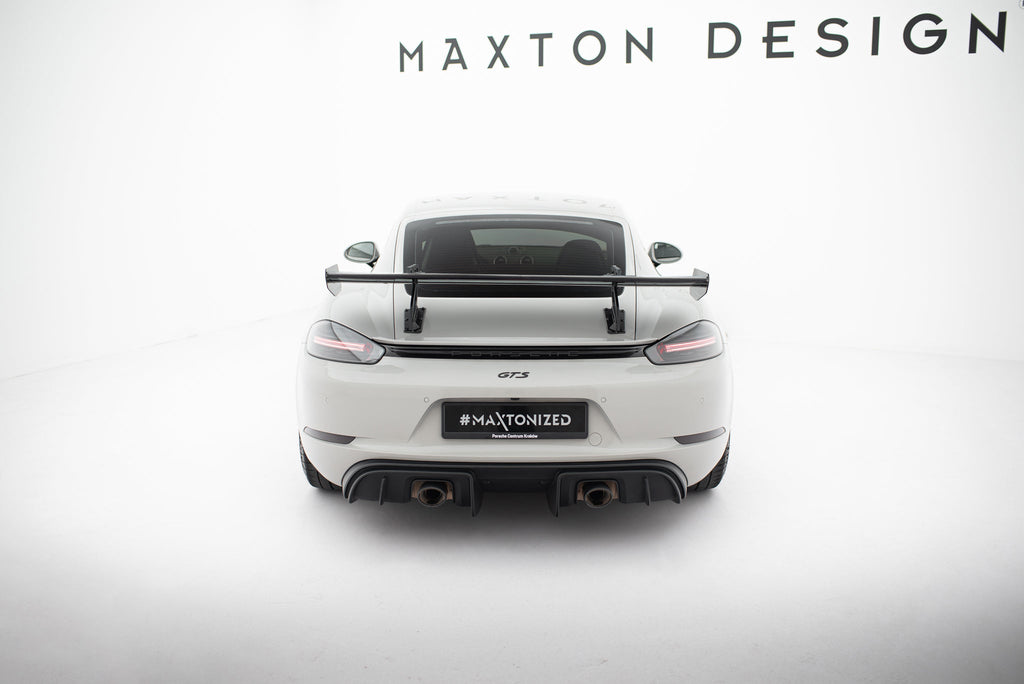 Alerón de carbono con soportes cuello de cisne V.1 para Porsche 718 Cayman 982c