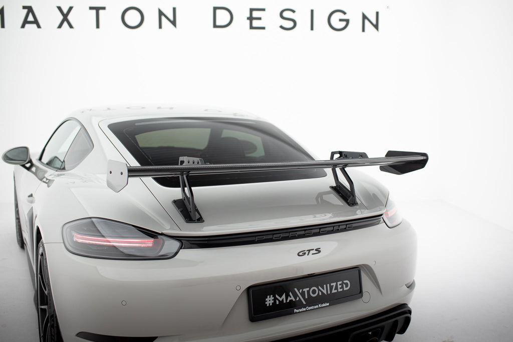 Alerón de carbono con soportes cuello de cisne V.1 para Porsche 718 Cayman 982c