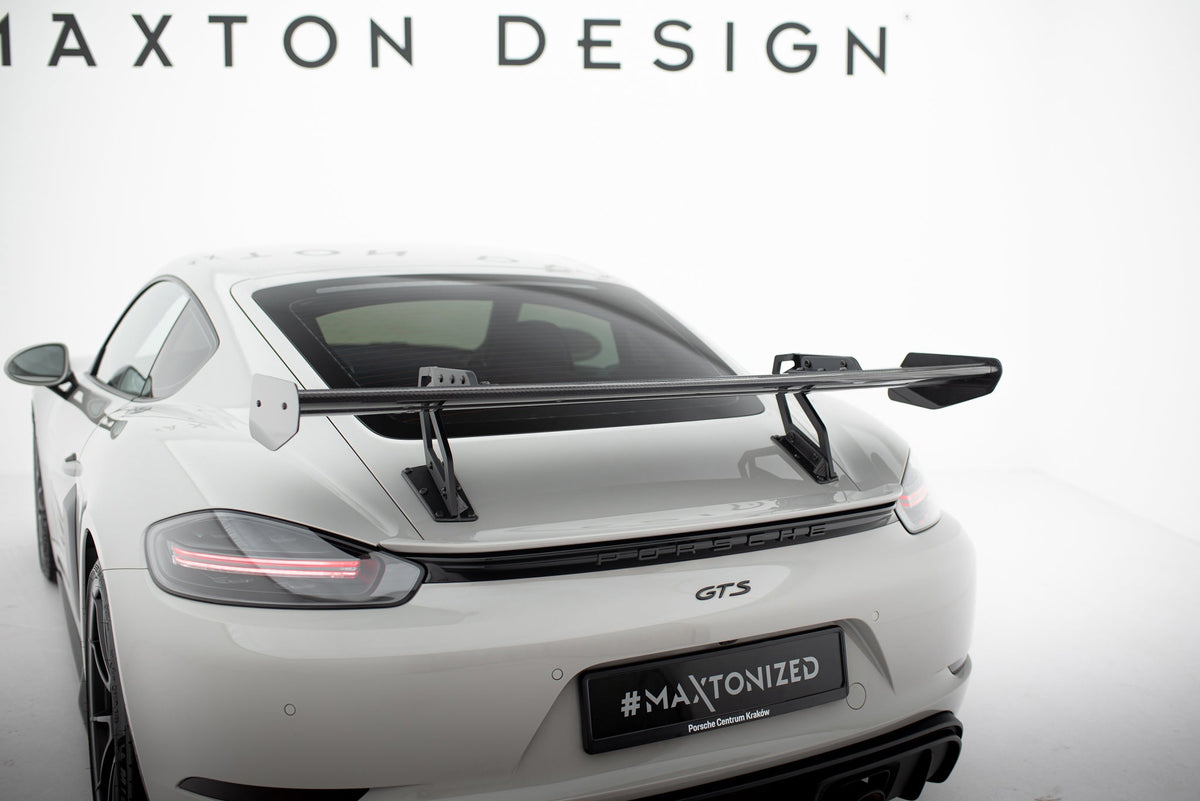 Alerón de carbono con soportes cuello de cisne V.1 para Porsche 718 Cayman 982c