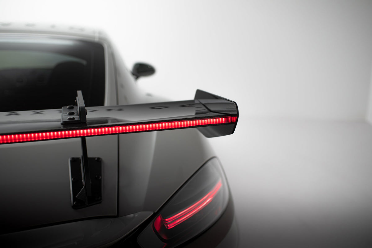 Alerón de carbono con soportes cuello de cisne V.1 + LED para Porsche 718 Cayman 982c