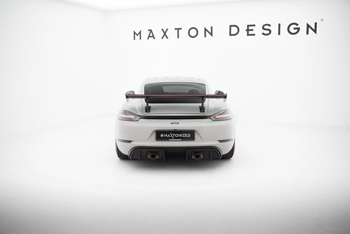 Alerón de carbono con soportes internos V.2 + LED para Porsche 718 Cayman 982c