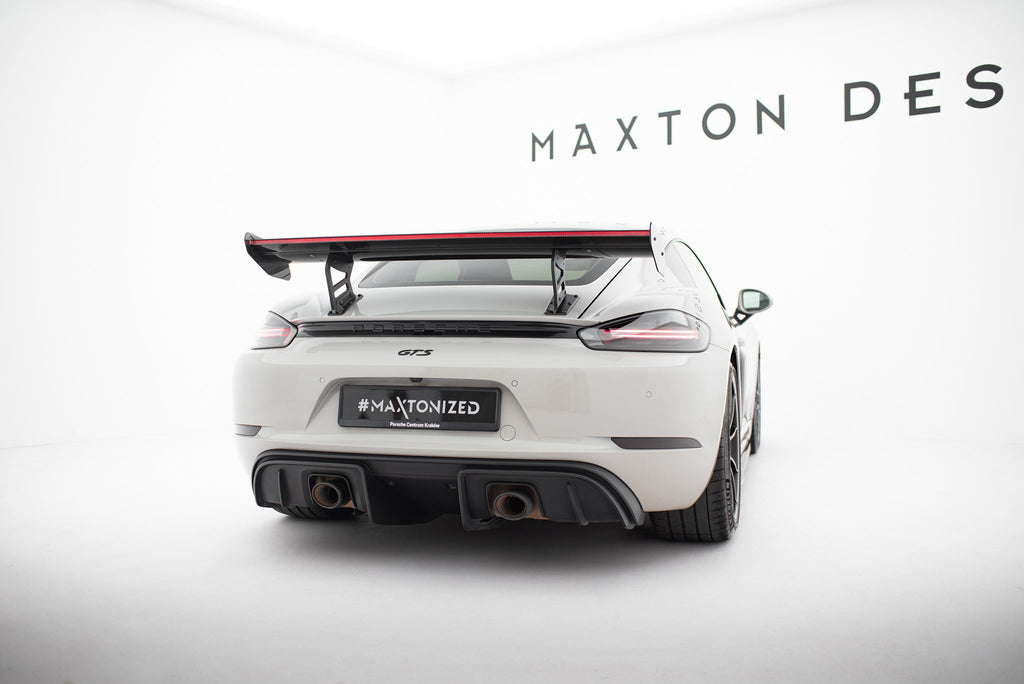 Alerón de carbono con soportes internos V.2 + LED para Porsche 718 Cayman 982c