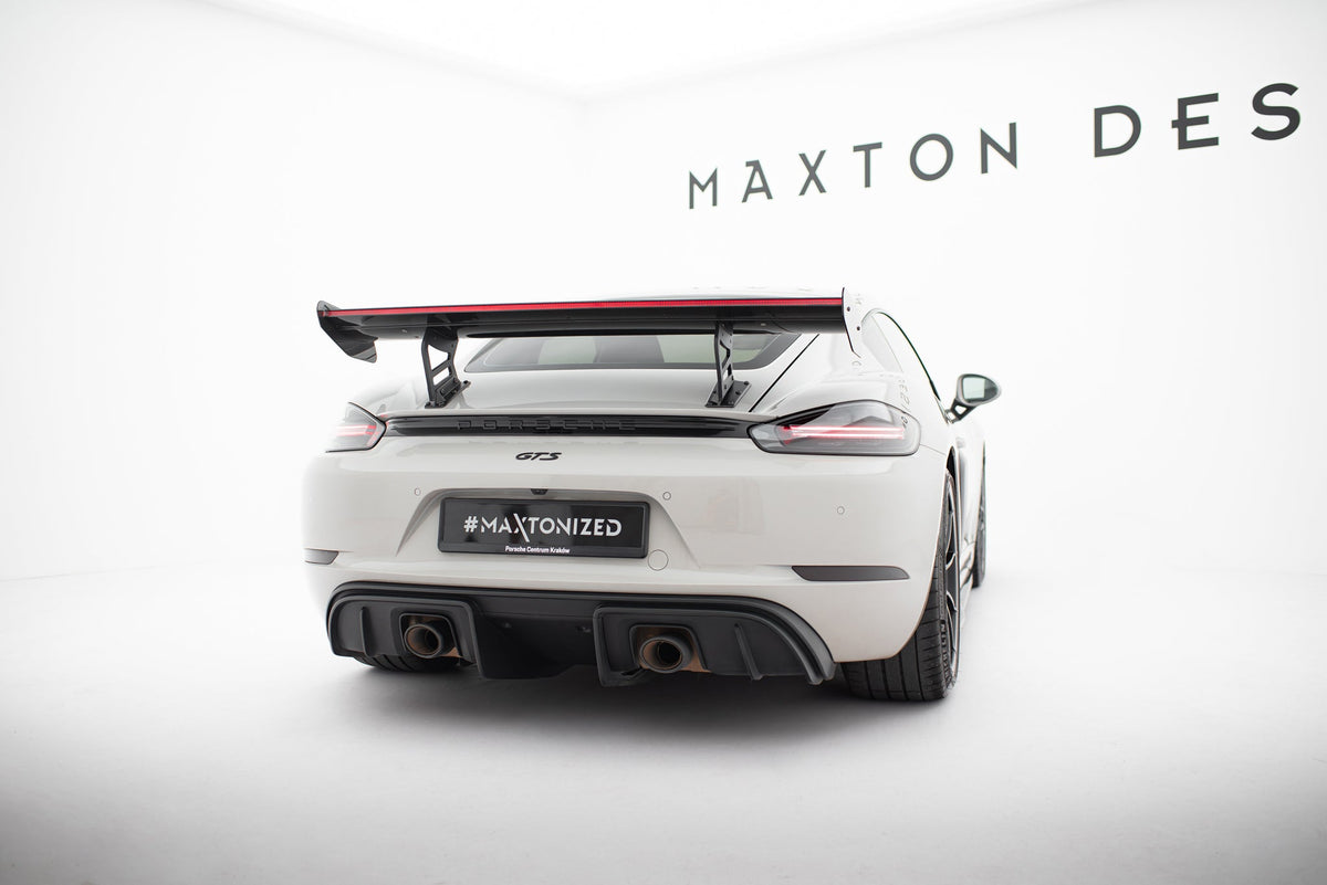 Alerón de carbono con soportes internos V.2 + LED para Porsche 718 Cayman 982c