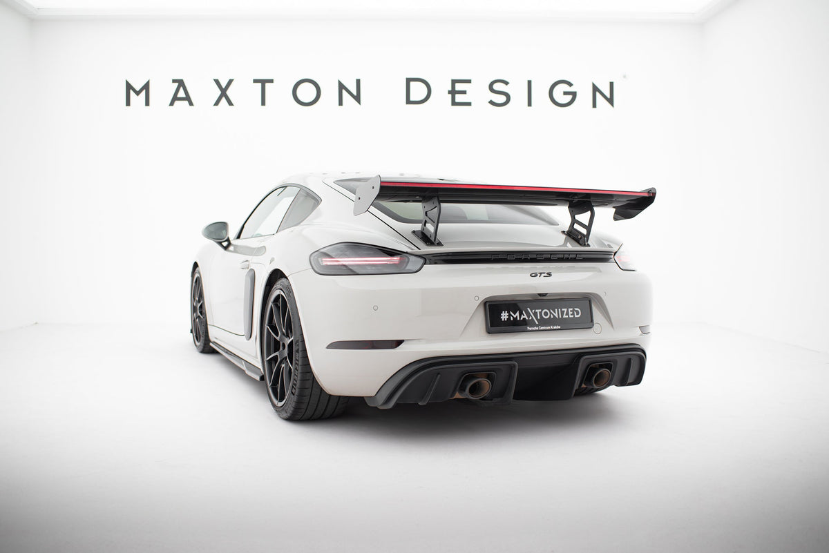 Alerón de carbono con soportes internos V.2 + LED para Porsche 718 Cayman 982c