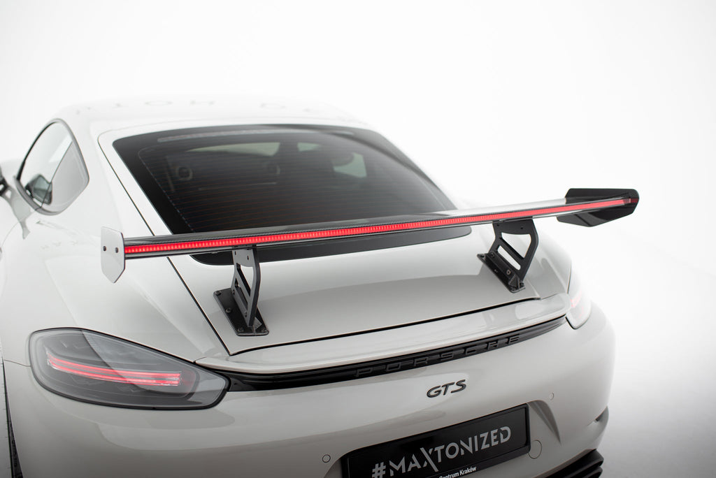 Alerón de carbono con soportes internos V.2 + LED para Porsche 718 Cayman 982c