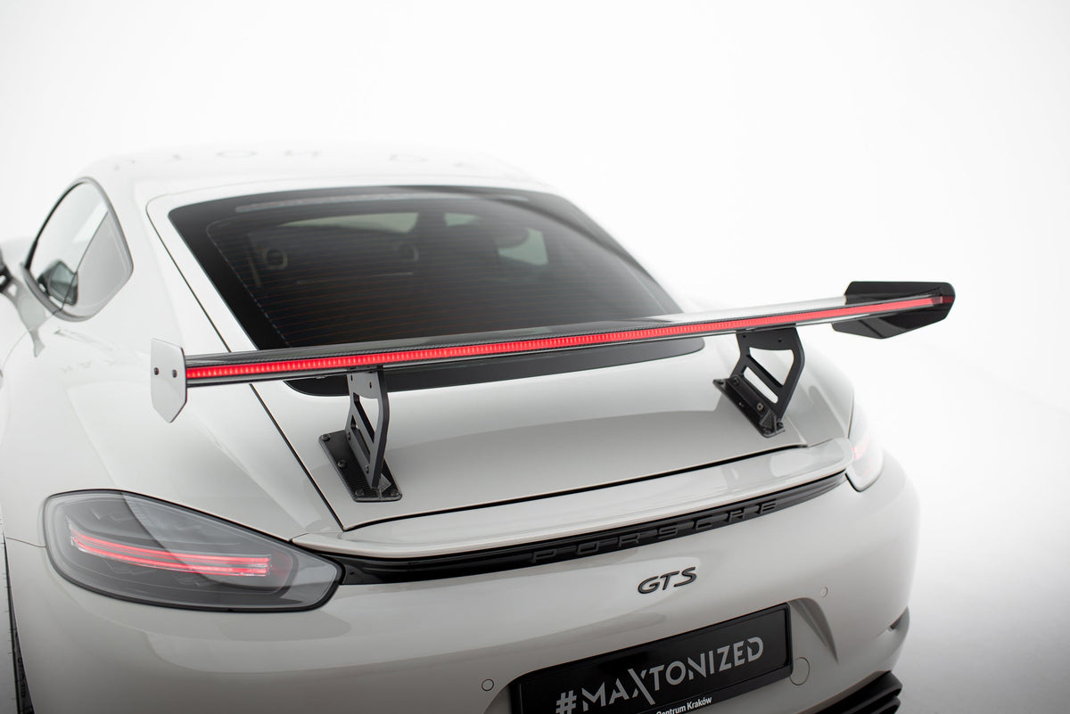 Alerón de carbono con soportes internos V.2 + LED para Porsche 718 Cayman 982c