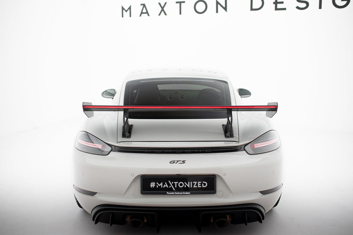 Alerón de carbono con soportes internos V.2 + LED para Porsche 718 Cayman 982c