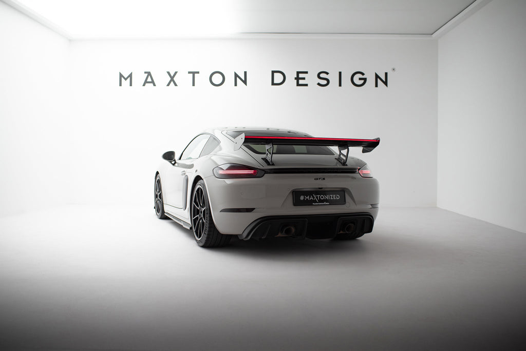 Alerón de carbono con soportes internos V.2 + LED para Porsche 718 Cayman 982c