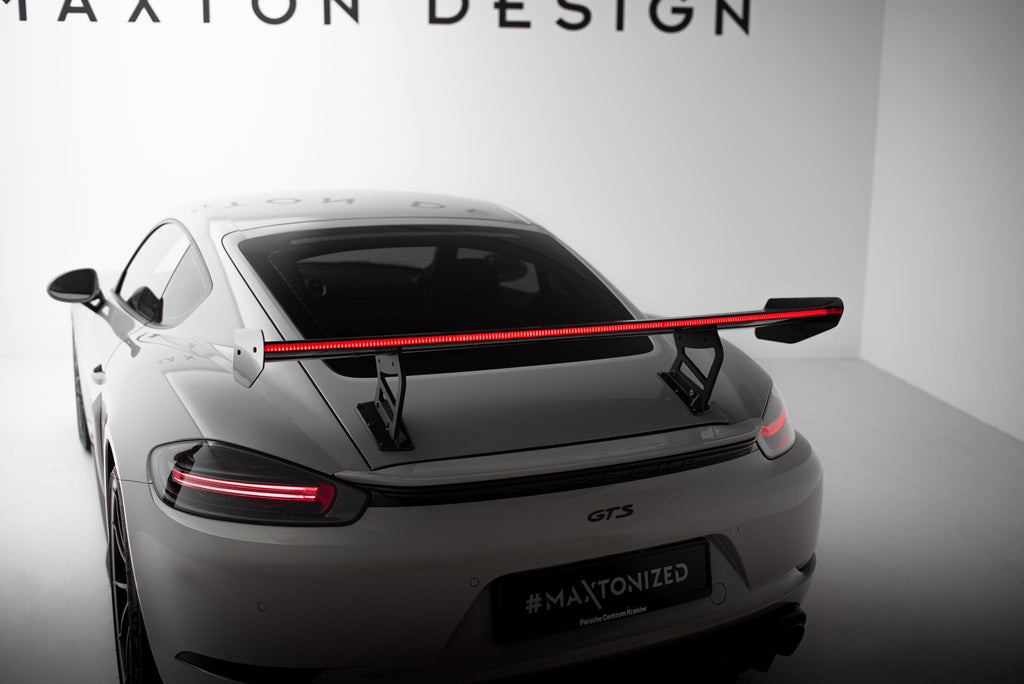 Alerón de carbono con soportes internos V.2 + LED para Porsche 718 Cayman 982c