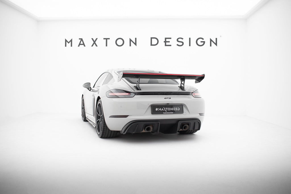 Alerón de carbono con soportes internos V.1 + LED para Porsche 718 Cayman 982c