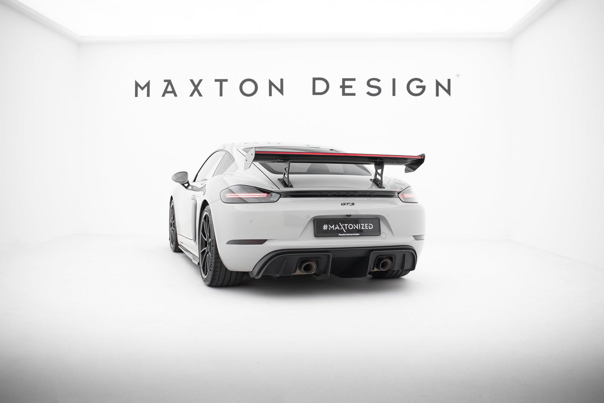 Alerón de carbono con soportes internos V.1 + LED para Porsche 718 Cayman 982c