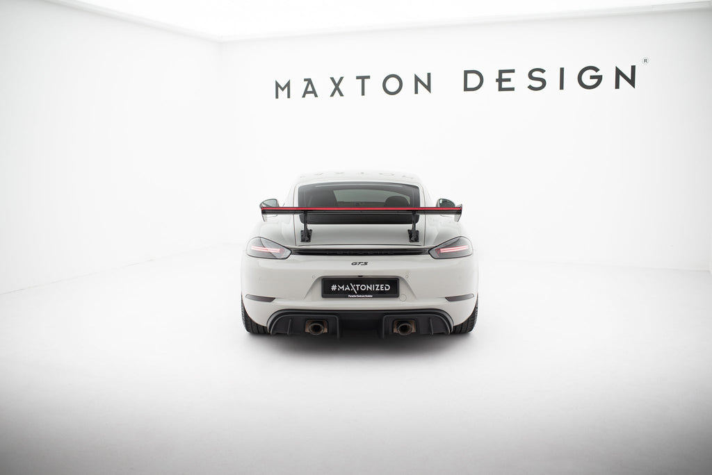 Alerón de carbono con soportes internos V.1 + LED para Porsche 718 Cayman 982c
