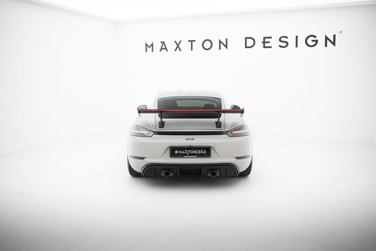 Alerón de carbono con soportes internos V.1 + LED para Porsche 718 Cayman 982c