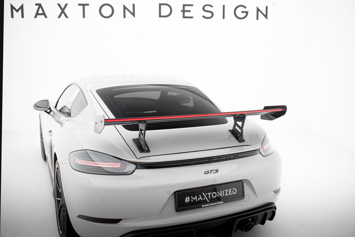 Alerón de carbono con soportes internos V.1 + LED para Porsche 718 Cayman 982c